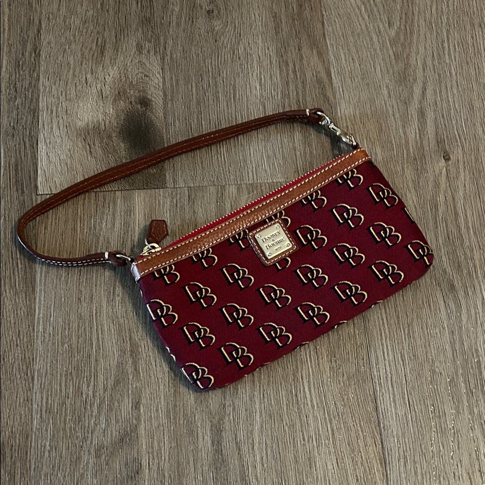 Dooney & Bourke Burgundy Logo Wristlet